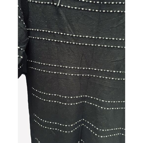 Hannah Womens Sweater Black White Trim Short Sleeve Knit Top XL - Picture 4 of 4